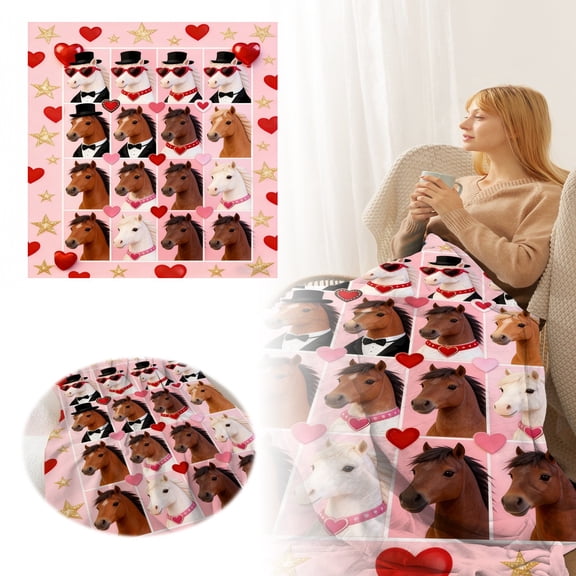 1Pcs Valentine's Day Cozy Blanket Soft & Warm Throw For Home Parties Or Evenings