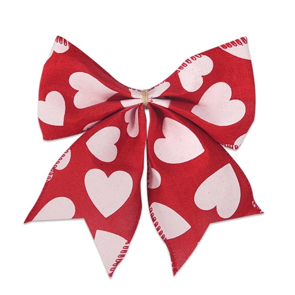 1Pcs Valentine's Day Heart Pattern Bow Romantic Decor for Weddings Wrapping Sturdy Themed Bows Easy to Use for Festive Decoration