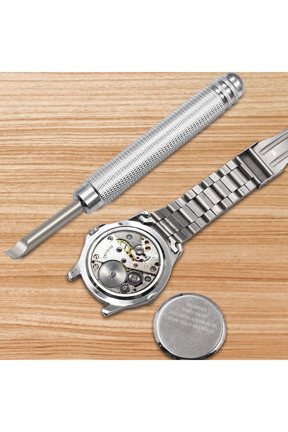 1Pcs Watch Repair Tool Watch Back Case Opener Clock Watch Battery Change Press Back Case Remover Pry Blade Metal Repair Tool E Fangkenuo