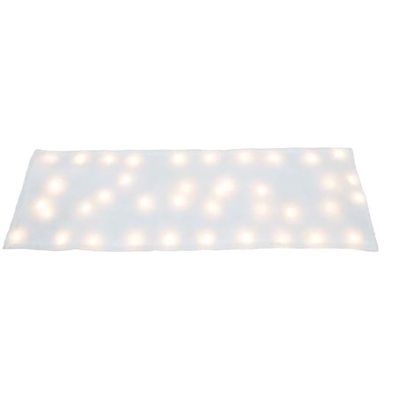 1Pcs White Christmas Snowflake Table Runner, Led Lighted Flannel Table Runner for Dining, Mantel, Holiday Home Decor, 71X18In