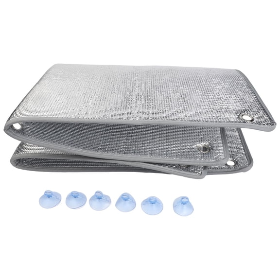 1Pcs Window Heat Insulation Film Double-Sided Aluminum Foil Thermal Insulation Film Sun Protection Film With Suction Cup