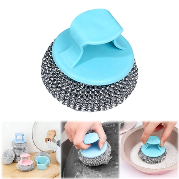 1Pcs Wire Cleaning Brush with Handle Kitchen Scrubbing Tool for Pots Pans and Dishes Versatile Dishwashing Brush