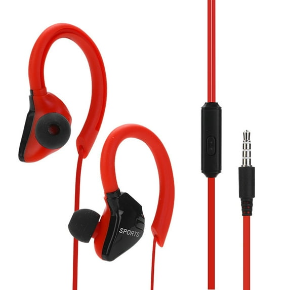 1Pcs Wired Earphones - 47.2" In-Ear Sport Headphones with Secure Ear Hooks & Microphone, Noise Isolating Stereo Earbuds for Gym Workouts, Running and Mobile Gaming
