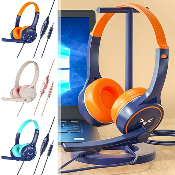1Pcs Wired Gaming Headset under $5! Yrmaups Wired Over Ear Headphones with Microphone, 3.5mm Noise Cancelling Gaming Headset, Lightweight Stereo Headphones for PC Laptop