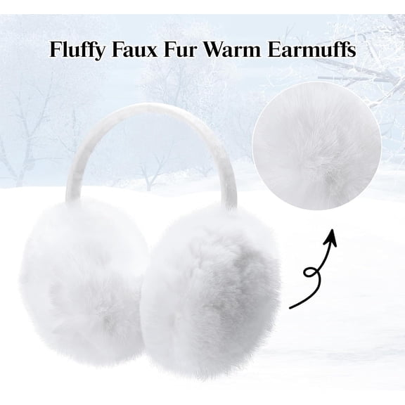 1Pcs Women Winter Earmuffs Girls Faux Fur Fluffy Soft Ear Warmer Outdoor Plush Warm Ear Covers