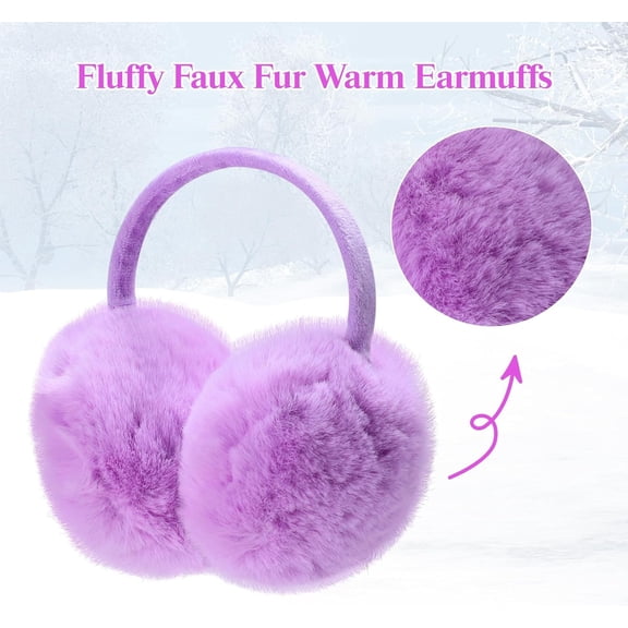 1Pcs Women Winter Earmuffs Girls Faux Fur Fluffy Soft Ear Warmer Outdoor Plush Warm Ear Covers