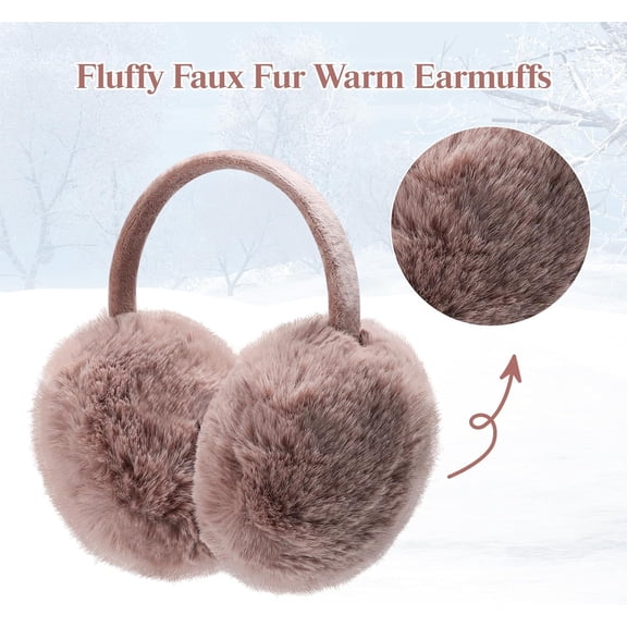 1Pcs Women Winter Earmuffs Girls Faux Fur Fluffy Soft Ear Warmer Outdoor Plush Warm Ear Covers