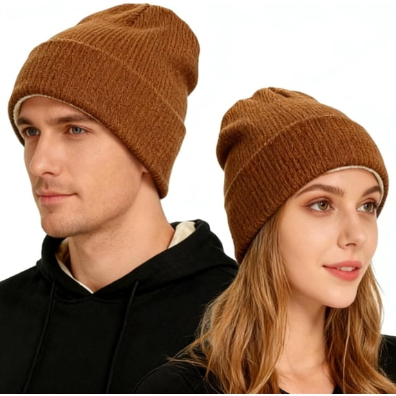 1Pcs Womens Satin Lined Beanie Hat Silk Lined Winter Warm Knit Hats Beanies for Women & Men Soft Slouchy Beanie Skull Cap