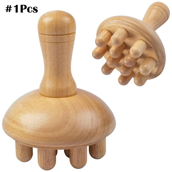 1Pcs Wooden Mushroom Massager Body Wood Therapy Massage Tool, Anti Cellulite,MaderoterapiaLymphatic Drainage,Muscle Pain Relief