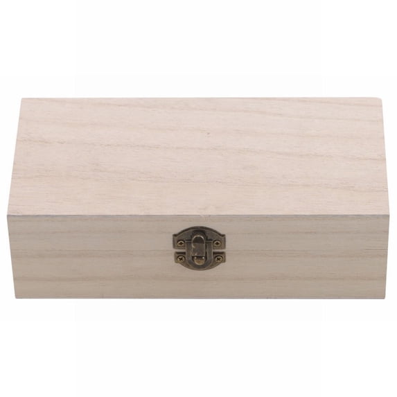 1Pcs Wooden Storage Box, Unfinished Wood Jewelry Organizer, Decorative Trinket Container with Lid, Craft Diy Project Box (Beige1)