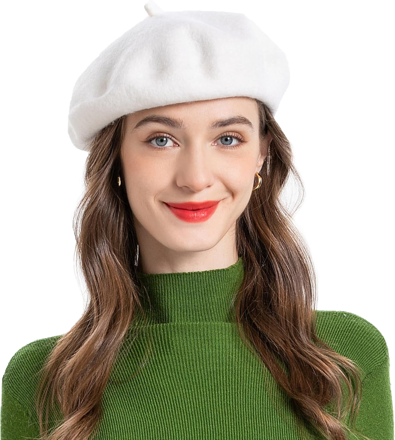 5756 Wool French Beret Hat Solid Color Cap For Women Girls ZLYC Wool French Beret Hat Solid Color Beret Cap for Women  main image 3