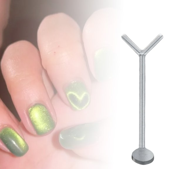 1Pcs Y-Shaped Wire Nail Tool, Metal Material, For Heart-Shaped Cat Eye Nail Designs, Salon/DIY Use