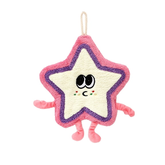 1Pcs star Shaped Hanging Kitchen Towels with Hanging Loop Cute Multi-functional Hand Towel Absorbent Easily Drying for Bath/Kitchen/Living Room Small Towel