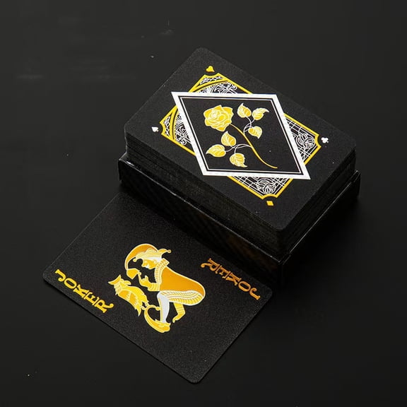 1PcsColor Black Gold Playing Card Game Card Group Waterproof Poker Suit Magic Dmagic Package Board Game Collection Entertainment