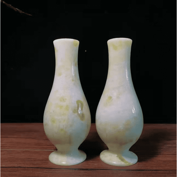 1Pic Natural jade Lucky Vase Statuejade Lucky Feng Shui wealth ornament figure Figurine for Luck Success, wealth jade Crystal Healing vase
