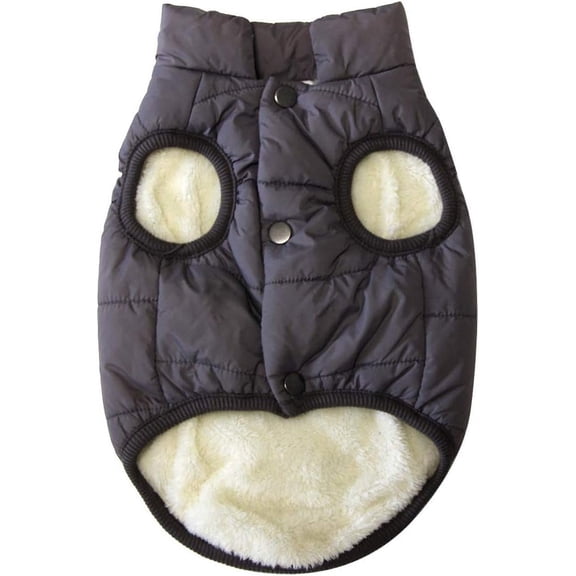 1Piece 2 Layers Fleece Lined Warm Dog Jacket for Puppy Winter Cold Weather,Soft Windproof Small Dog Coat