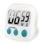 1Piece Multi-Function Electronic Timer, Kitchen Timer, Stopwatch Count Up and Down,Management Timer, Suitable for Kitchen, Study, Work, Exercise Training, Outdoor ActivitiesWhite