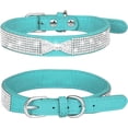 thumbnail image 1 of 1Piece Rhinestone Dog Collar, Cute Dazzling Sparkling Soft Suede Leather Dog Cat Rhinestone Collar Crystal Diamond Pet Dog Puppy Collar, 1 of 6