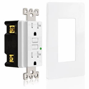 1Pk 20 Amp Gfi Gfci Receptacle Tr Wr W/ Plate Wall Outlet Socket Dual Plugs Home