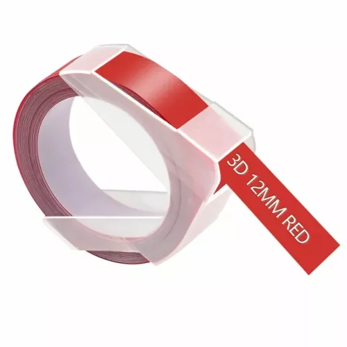 1Pk Red For Dymo Office Mate Ii 1540 521202 Label 3D Plastic Embossing Tape 1/2"