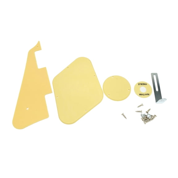 1Ply Black/Yellow Electric Guitar Pickguard Pick Guard Scratch Plate with Bracket and Screws for LP Guitar Parts