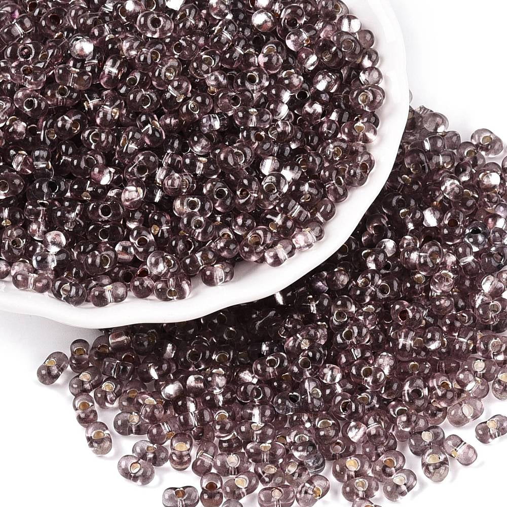 1Pound Baking Paint Transparent Glass Seed Beads Silver Lined Peanut Coconut Brown 5.5~6.5x3.5~4x3~3.5mm Hole: 1.2~1.4mm 4500pcs/pound