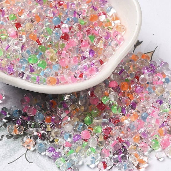 1Pound Glass Seed Beads Peanut Mixed Color 5.5~6x3~3.5x3mm Hole: 1~1.2mm 4000pcs/pound