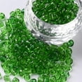thumbnail image 1 of 1Pound Glass Seed Beads Transparent Round Green 6/0 4mm Hole: 1.5mm 4500 beads/pound, 1 of 5