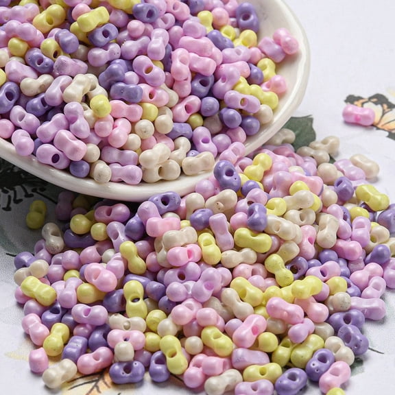 1Pound Opaque Baking Paint Glass Seed Beads Peanut Medium Purple 6x3x3mm Hole: 1.2mm 4000pcs/pound