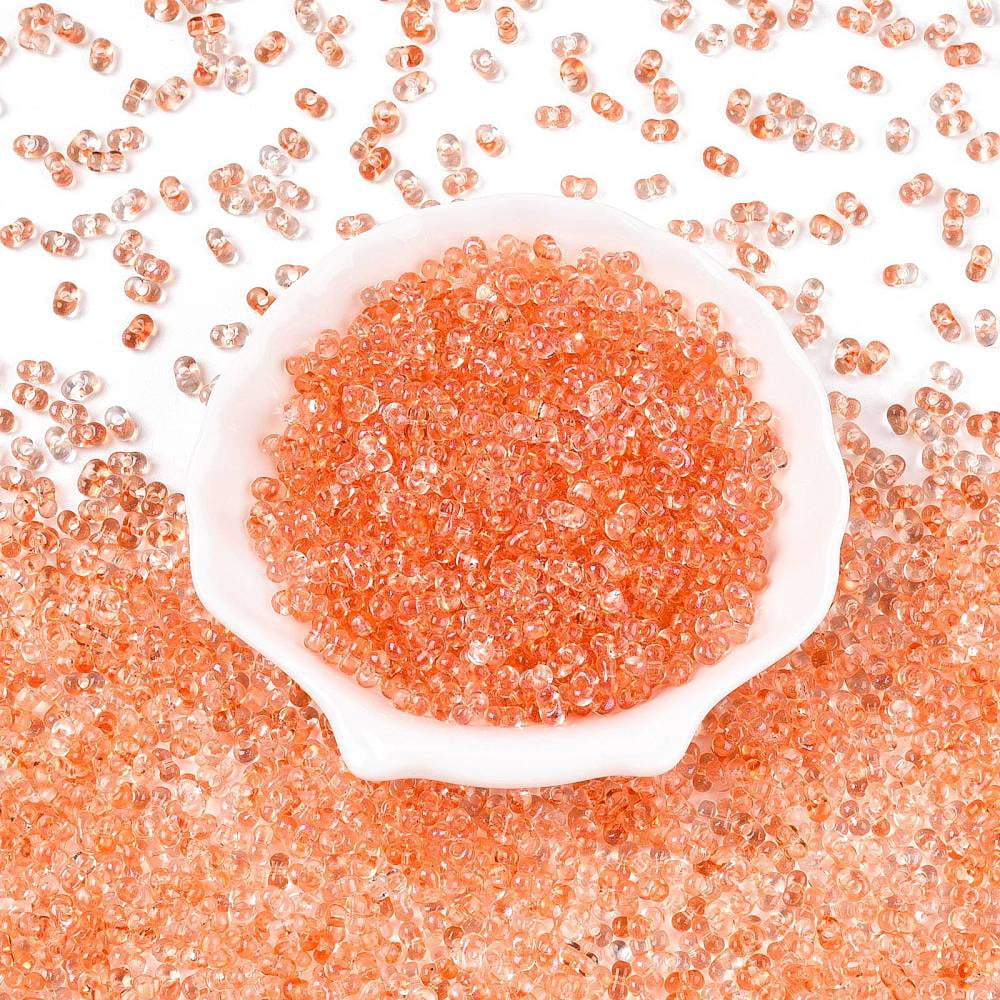 1Pound Spray Painted Glass Seed Beads Peanut Light Salmon 6~6.5x4x3mm Hole: 1.4~1.5mm 4000pcs/pound