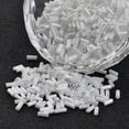thumbnail image 1 of 1Pound Transparent Colours Pearl Luster Plated Round Hole Glass Bugle Beads White 2~5x1.8~2mm Hole: 0.8mm 12000pcs/450g, 1 of 2