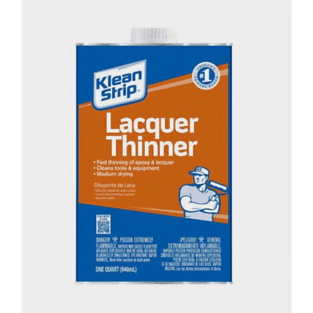 1QT Klean Strip LACQUER THINNER Epoxy Medium Drying Cleaner QML170 (NO CA SALES)