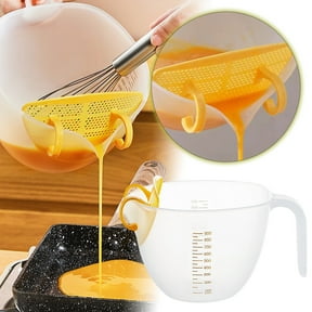 1Qt Measuring Cup with Strainer,Egg Separator & Beating Bowl,Large Capacity Mixing Cup with ML Scale for Baking Cooking and Rice Washing