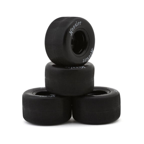 1RC Racing Pre-Mounted 1/18 Asphalt Modified Hoosier Tires Black 4Pc F/R 1RC5572