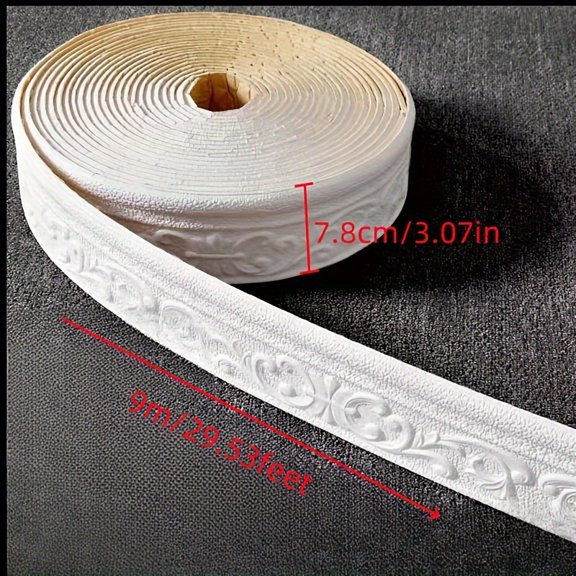 1Reel Three-dimensional Self-adhesive Thickened Waterproof Waistline Baseboard Line Line Door Frame, Background Wall Frame, Edge Sealing, Edge Closure