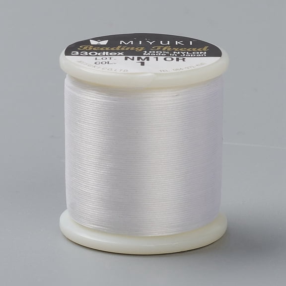1Roll 0.16mm MIYUKI Beading Nylon Thread B 330 DTEX 0.203mm for Seed Beads #1 Ghost White 50m/roll