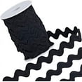 thumbnail image 1 of 1Roll 1/2 inch RIC Rac Trim Ribbon 12.5Yards Black Rick Rack Wave Sewing Bending Fringe Trim Woven Fabric, 1 of 6