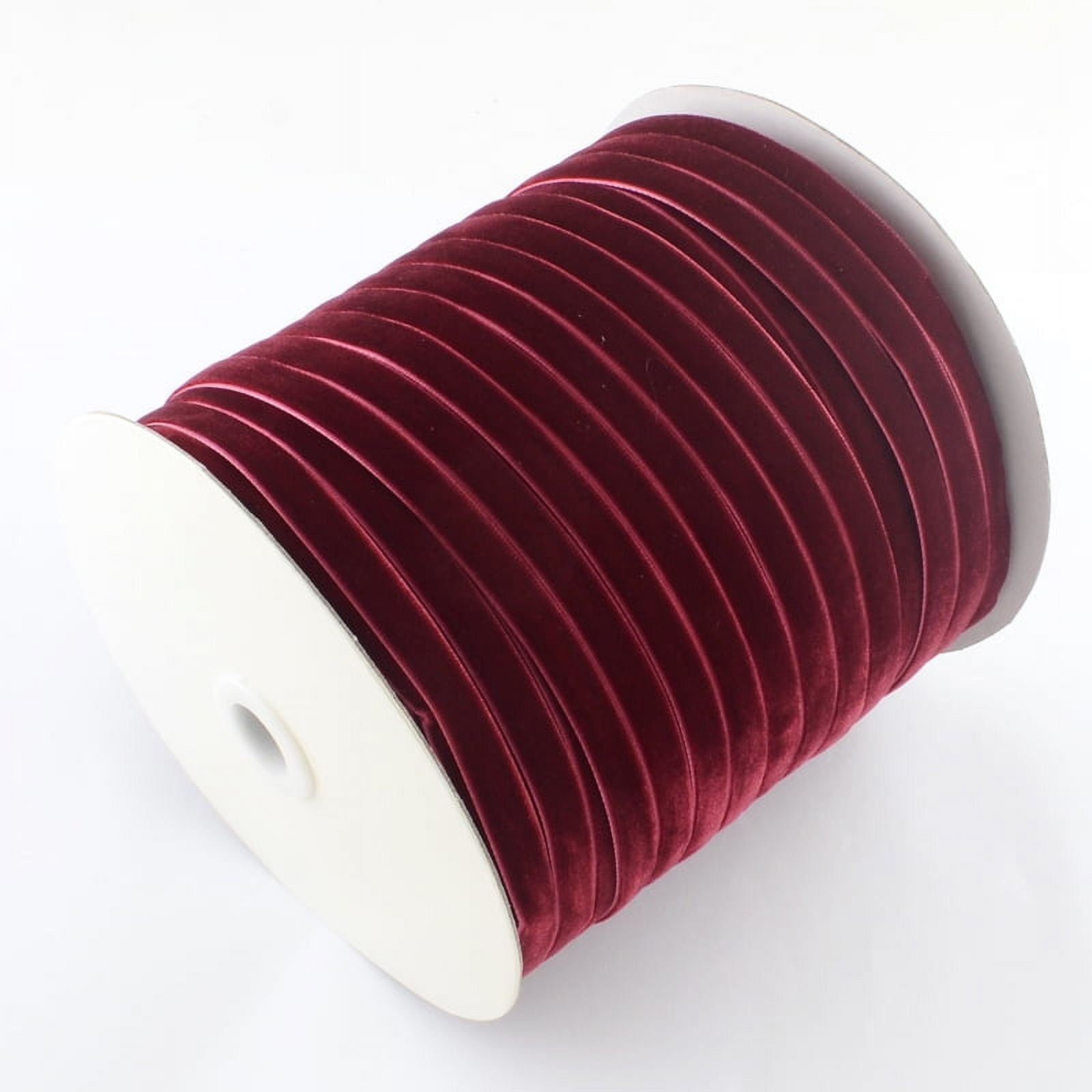 1Roll 1/2 inch Single Face Velvet Ribbon Dark Red 1/2 inch(12.7mm) 100yards/roll(91.44m/roll)