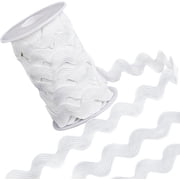 1Roll 1/2 inch White RIC Rac Trim Ribbon 12.5Yards Rick Rack Wave Sewing Bending Fringe Trim Woven Fabric