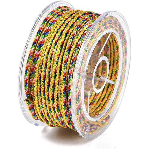 1Roll 10 Yards Round Nylon Threads for Chinese Knot Making Yellow 1.5mm Yellow