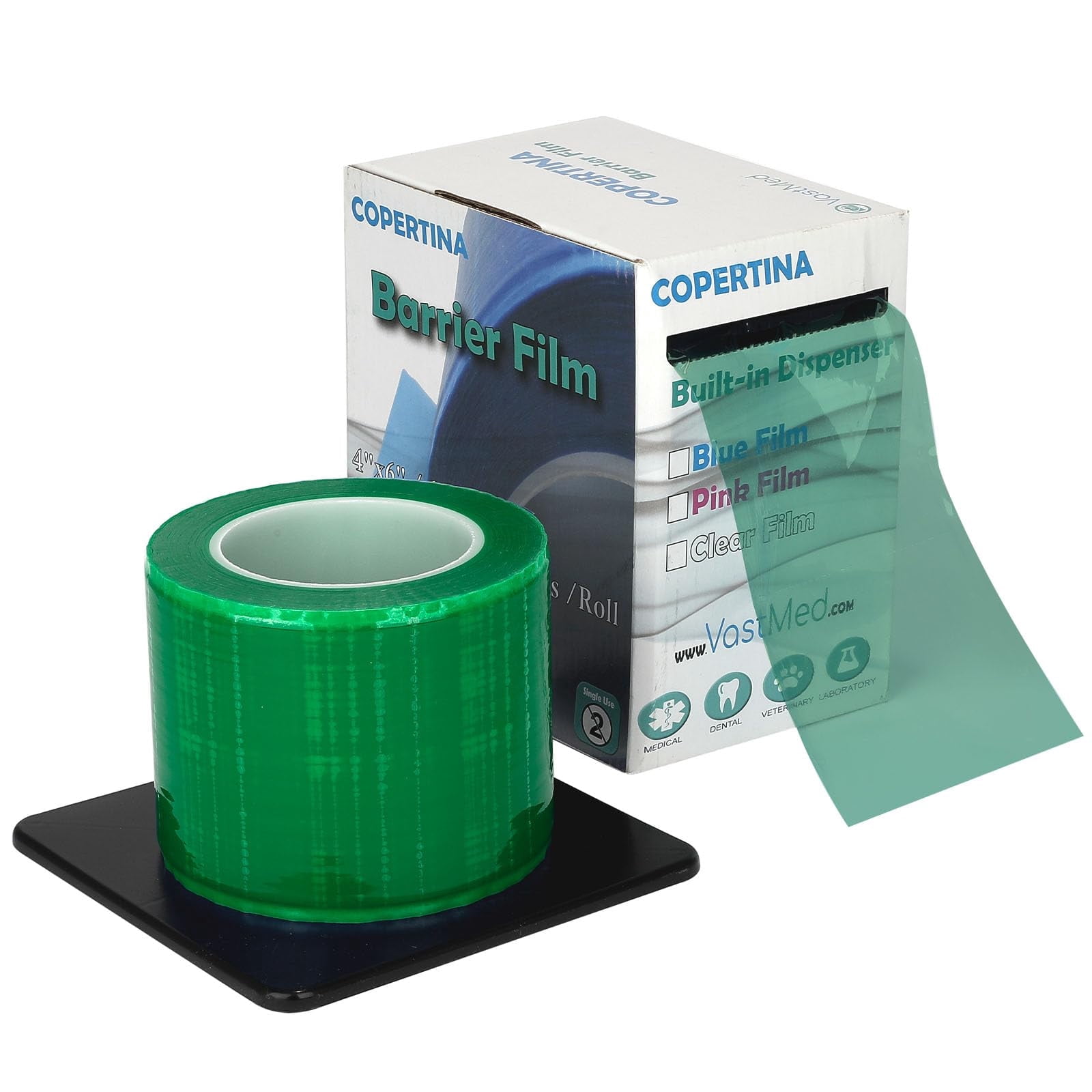 Dental Barrier Film Roll, 4 x 6 in, 1200 Sheets – Green