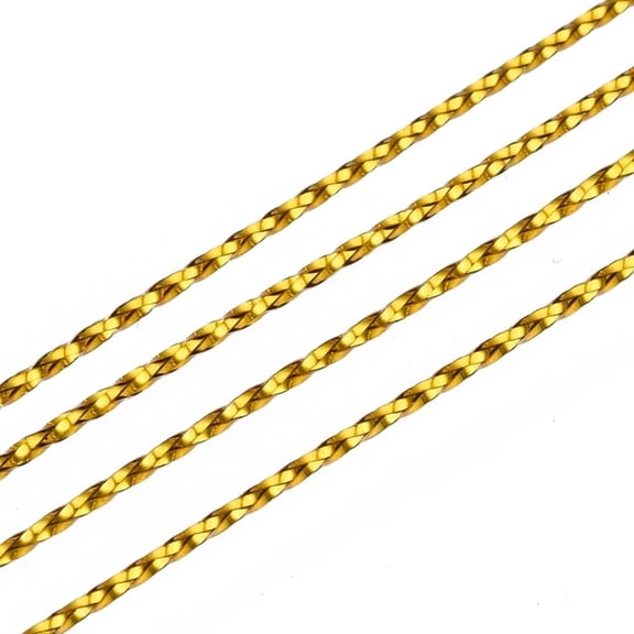 1Roll 1mm Jewelry Braided Thread Metallic Cords Polyester Cords Goldenrod 1mm about 109.36 yards(100m)/roll