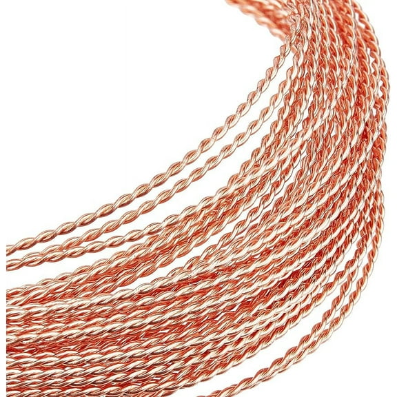1Roll 20 Gauge 23Ft Twist Jewelry Wire Copper Craft Wire Copper Beading Wire for Jewelry Making Supplies and Crafting