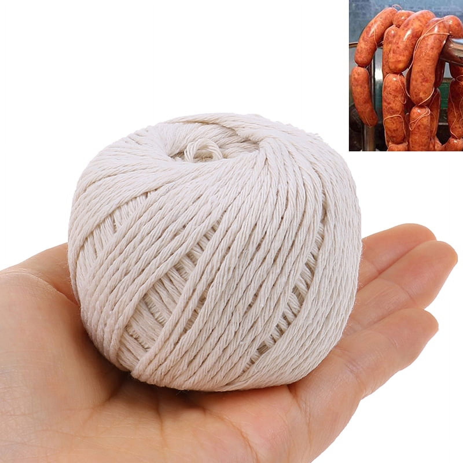 Yannee Cooking Twine, Natural Cotton Food Grade Baker's Twine, Durable Meat  and Vegetable Tie, Easy Dispensing, Total of 60m Brown 
