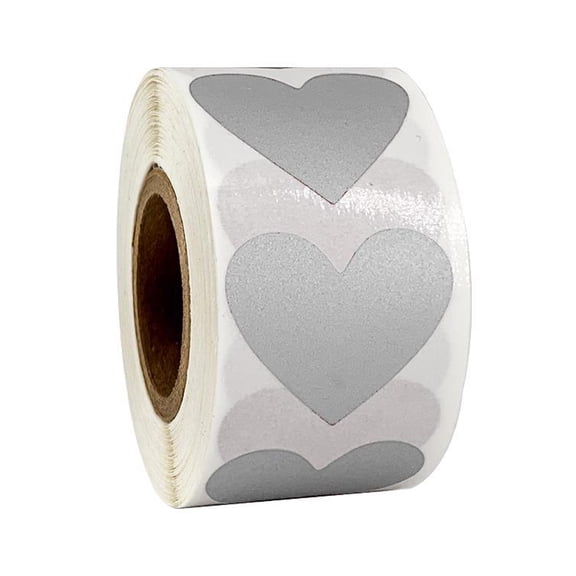 1Roll/300Pcs Heart-Shape Scratch Off Labels Stickers 30*35mm for Wedding Party Game Gifts