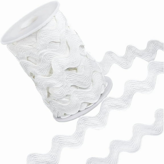 1Roll 5/8 inch White RIC Rac Trim Ribbon 10Yards Rick Rack Wave Sewing Bending Fringe Trim Woven Fabric