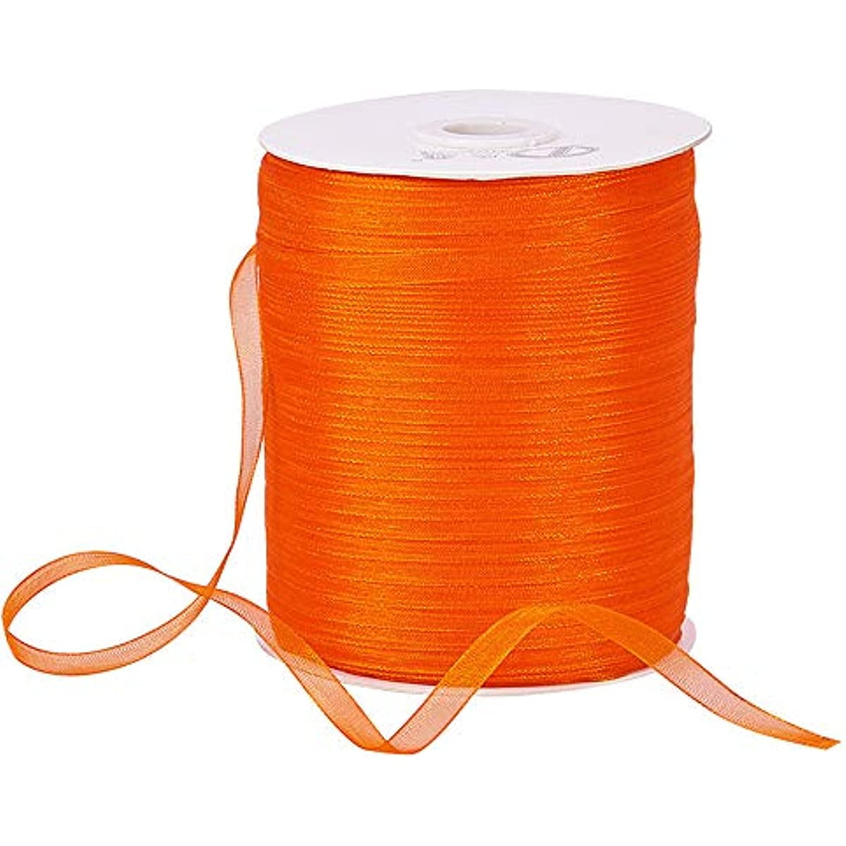 1Roll 500 Yards Sparkle Sheer Organza Ribbon Orange Ribbon for Chrismas Festive Decoration