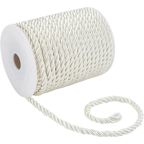 1Roll 5mm/ 18 Yards Twisted Rope for Crafts Nylon Twisted Cord Trim Decorative Rope Silk Ropes Satin Shiny Cord