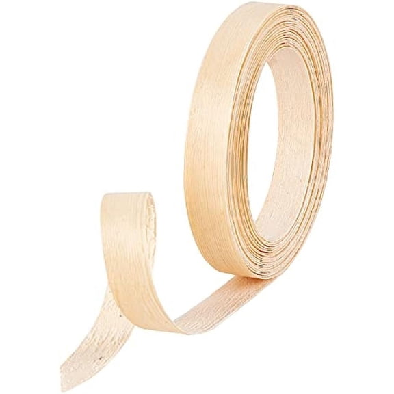1Roll 6.5m Long Wood Veneer Wood Plywood Edge Banding Wood Grain Seal Edge Banding Tape Beige Pre-glued Veneer Edging Banding