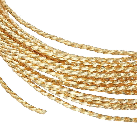 1Roll 6m 1mm Thick Golden Copper Jewelry Wire Round Craft Twist Wire for Beading Ring Making and Other Jewelry Crafts